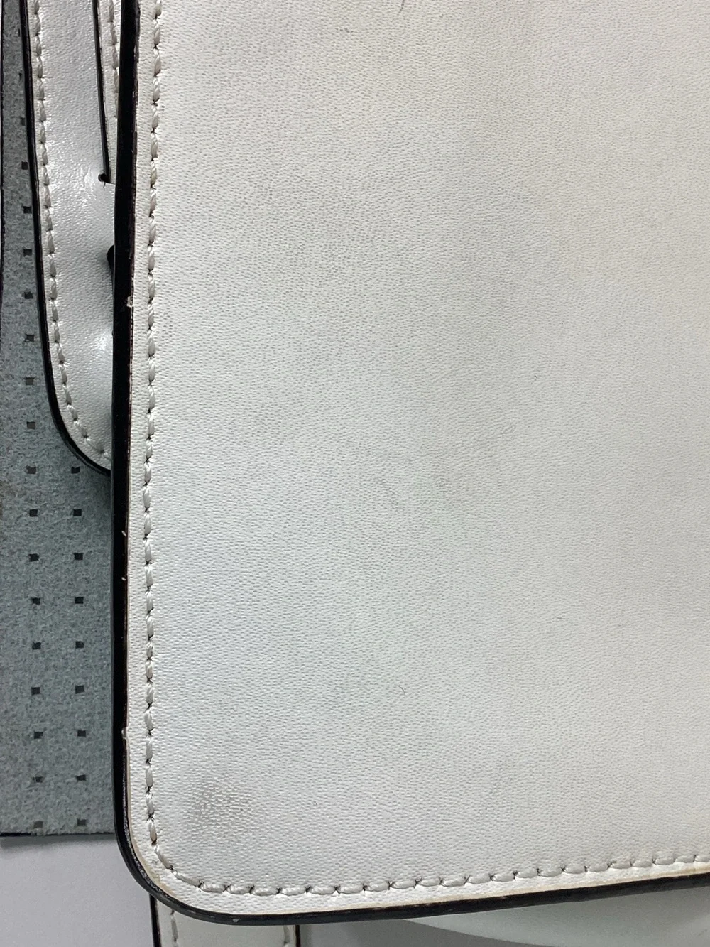 BCBGMaxAzria  VINTAGE White Perforated Leather Crossbody Shoulder Bag